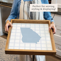 State Gingham Personalized Serving Tray