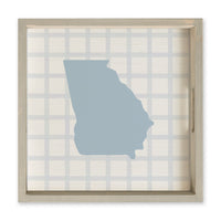 State Gingham Personalized Serving Tray