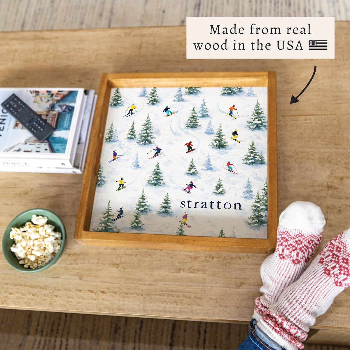 Ski Slopes Personalized Serving Tray