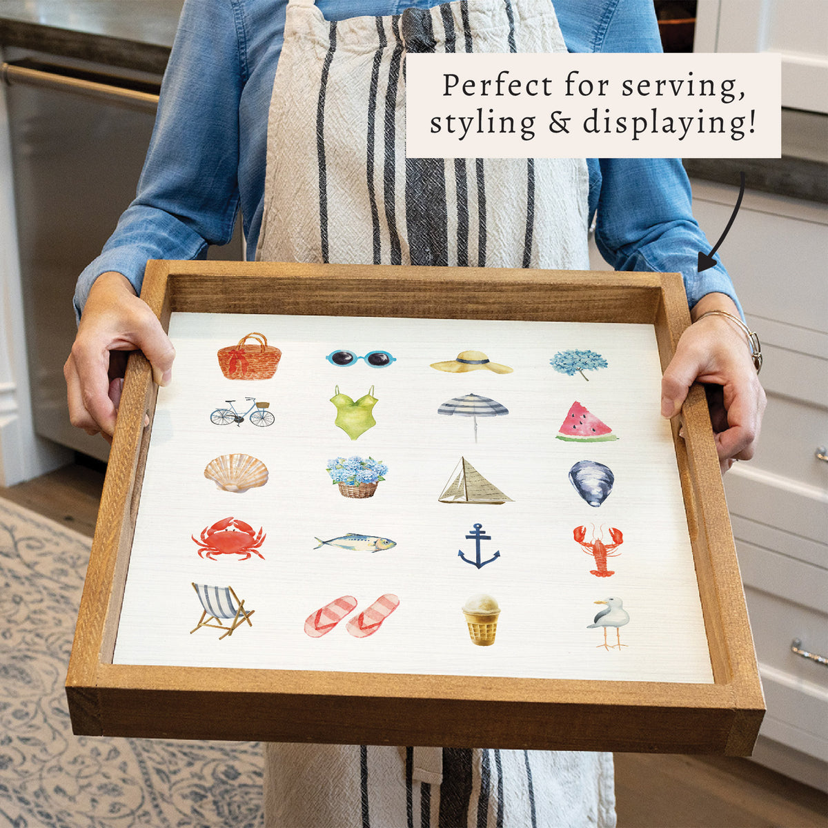 Beach Icons Serving Tray