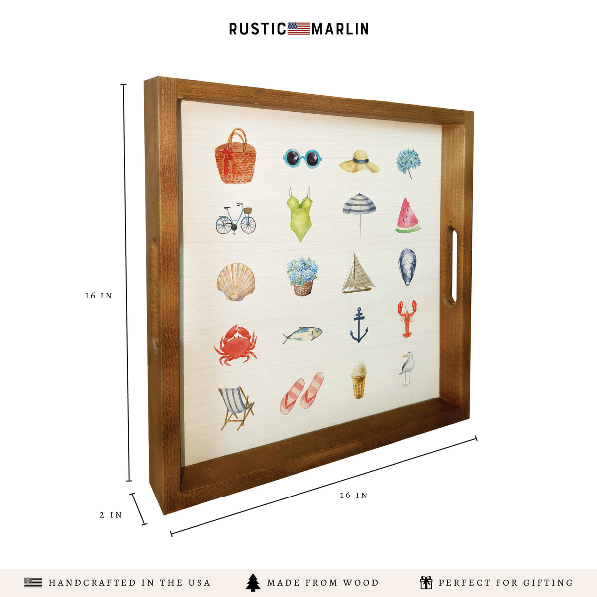 Beach Icons Serving Tray