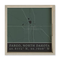 Map Fargo City Grid Serving Tray