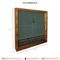 Map Fargo City Grid Serving Tray