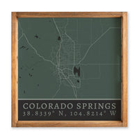 Map Colorado Springs City Grid Serving Tray