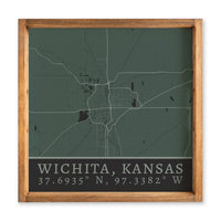 Map Wichita City Grid Serving Tray