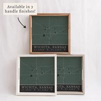 Map Wichita City Grid Serving Tray