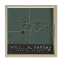 Map Wichita City Grid Serving Tray