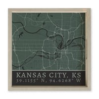 Map Kansas City City Grid Serving Tray