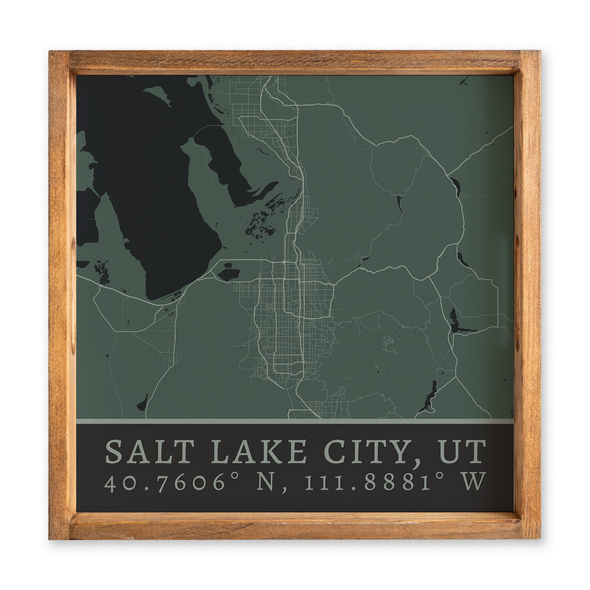 Map Salt Lake City City Grid Serving Tray