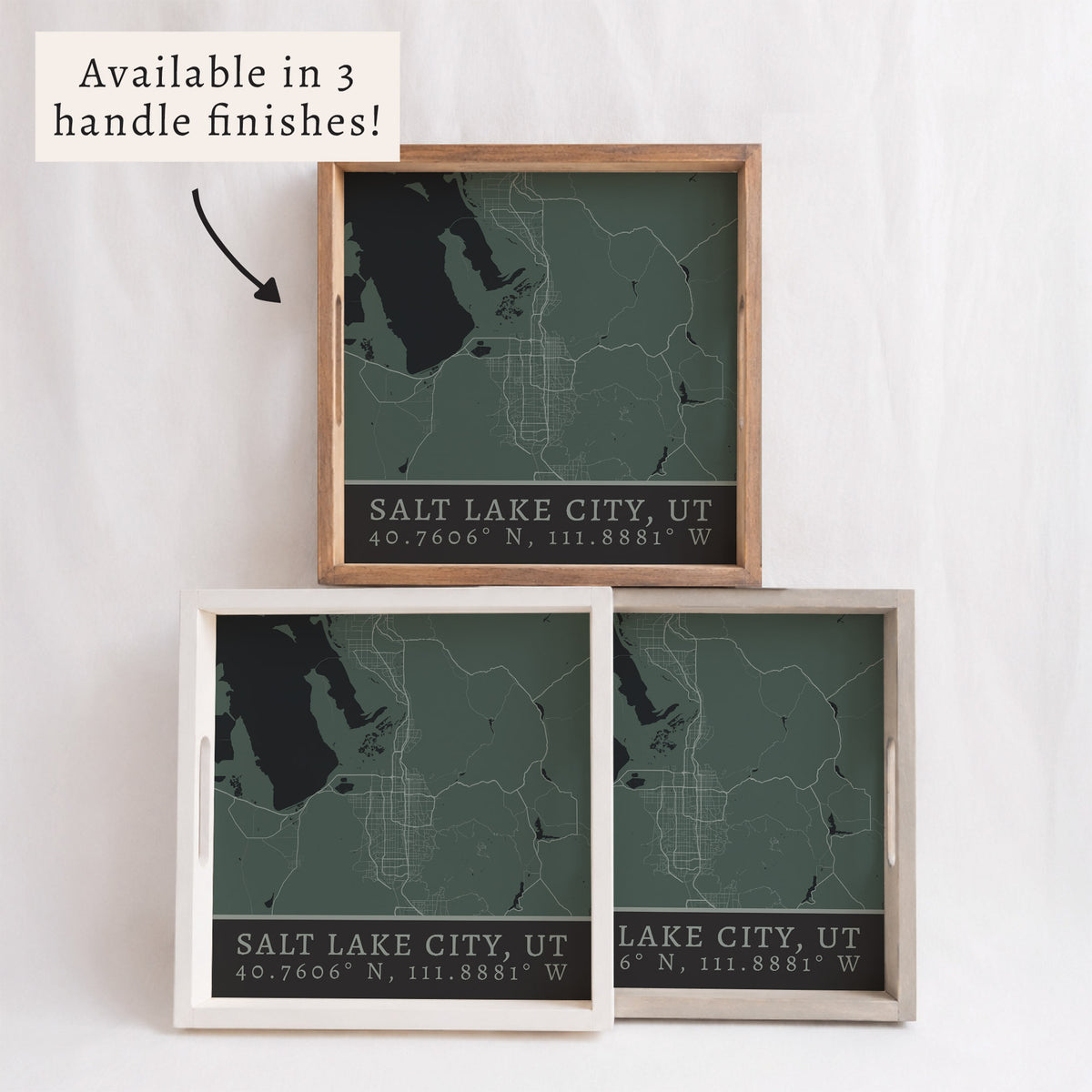 Map Salt Lake City City Grid Serving Tray