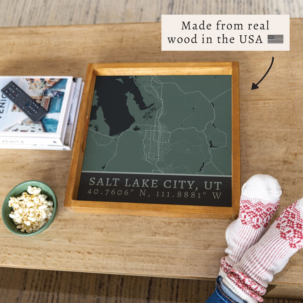 Map Salt Lake City City Grid Serving Tray