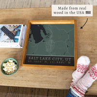 Map Salt Lake City City Grid Serving Tray