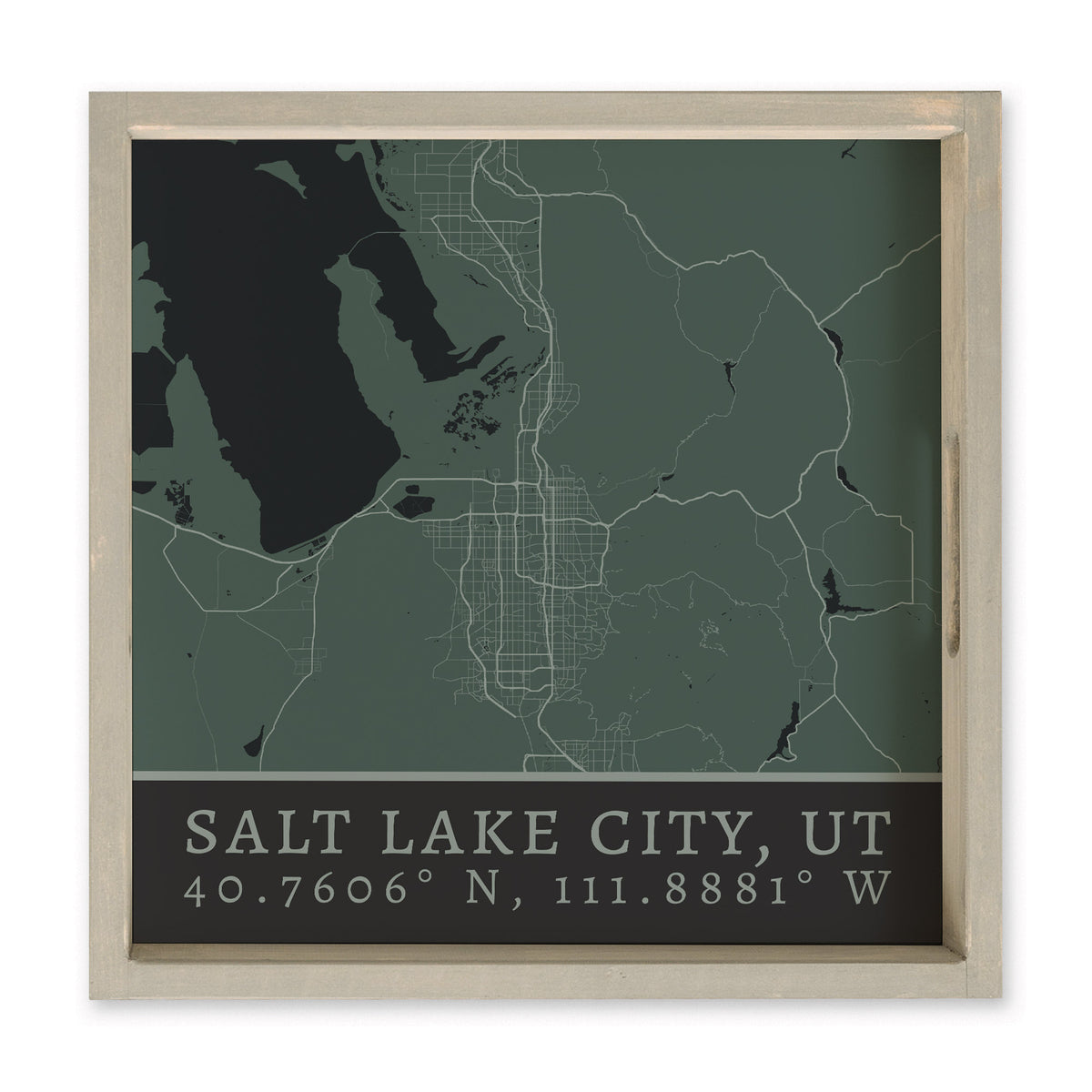 Map Salt Lake City City Grid Serving Tray