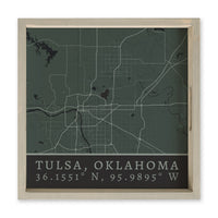 Map Tulsa City Grid Serving Tray