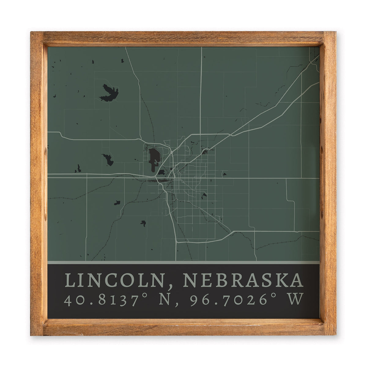 Map Lincoln City Grid Serving Tray
