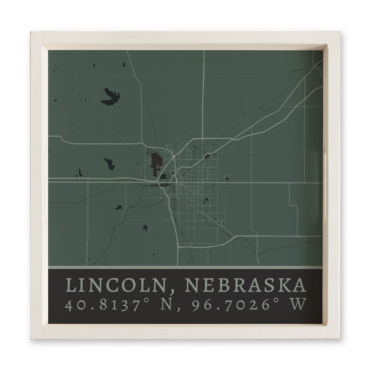 Map Lincoln City Grid Serving Tray