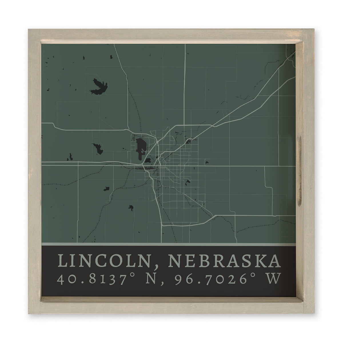Map Lincoln City Grid Serving Tray