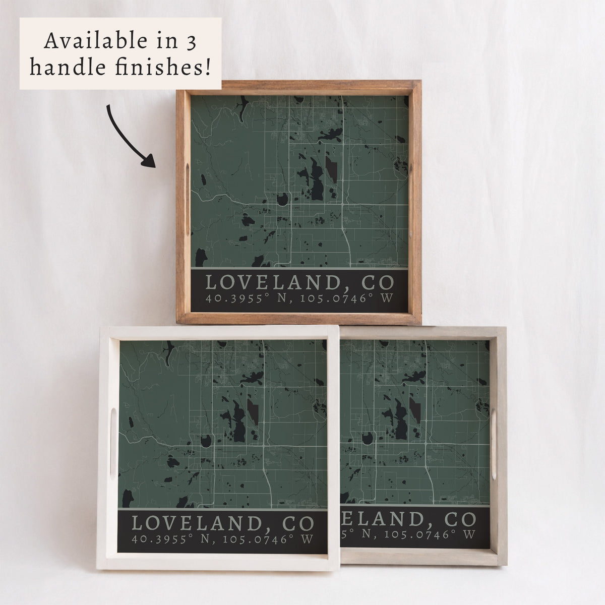 Map Loveland City Grid Serving Tray