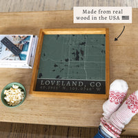 Map Loveland City Grid Serving Tray