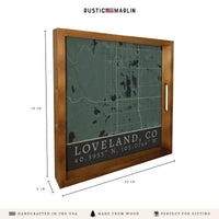Map Loveland City Grid Serving Tray