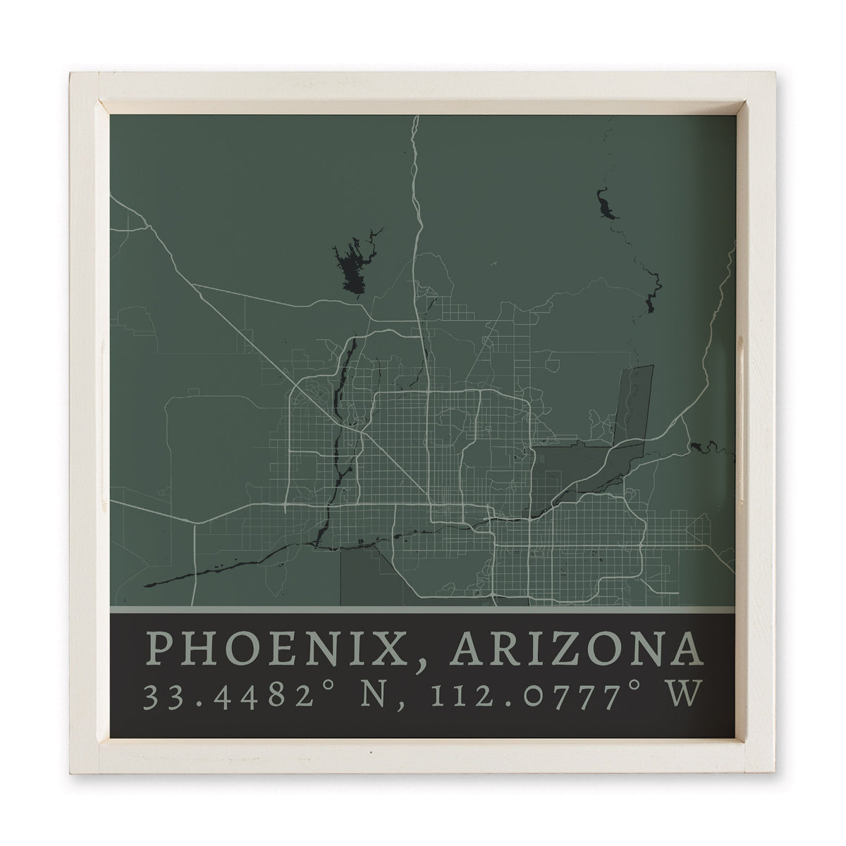 Map Phoenix City Grid Serving Tray