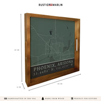 Map Phoenix City Grid Serving Tray