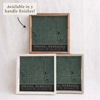 Map Omaha City Grid Serving Tray