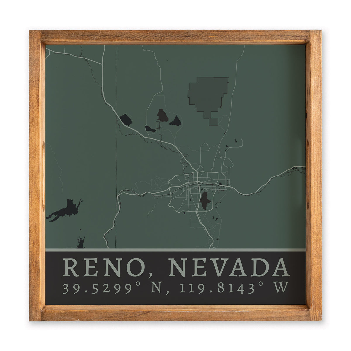 Map Reno City Grid Serving Tray