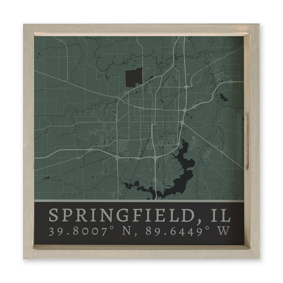 Map Springfield City Grid Serving Tray