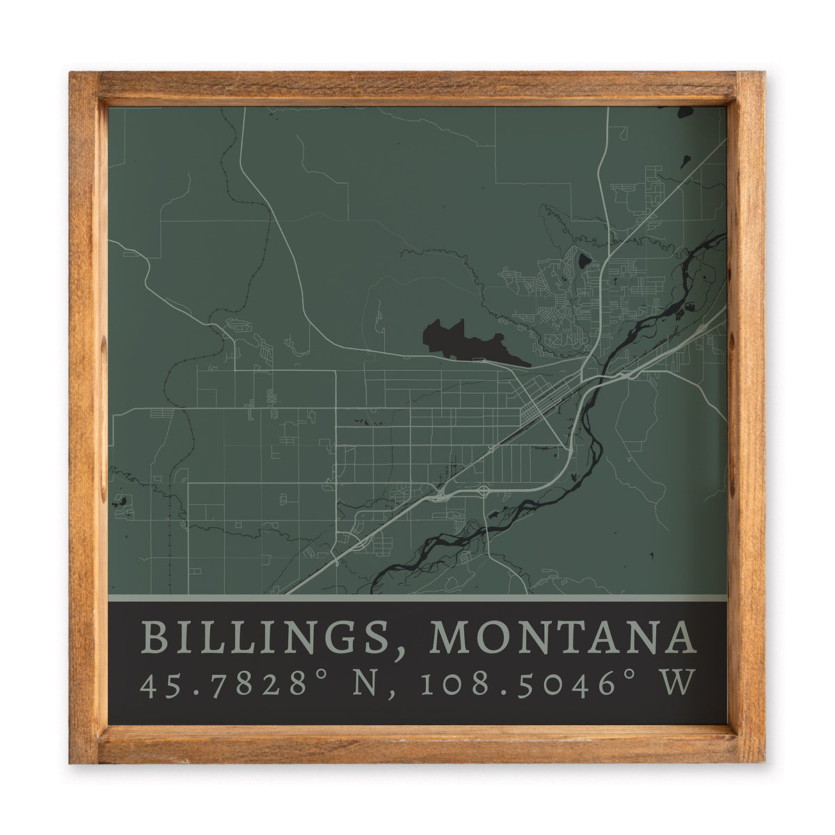 Map Billings City Grid Serving Tray