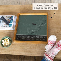 Map Billings City Grid Serving Tray