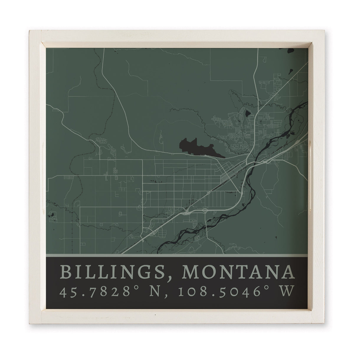 Map Billings City Grid Serving Tray