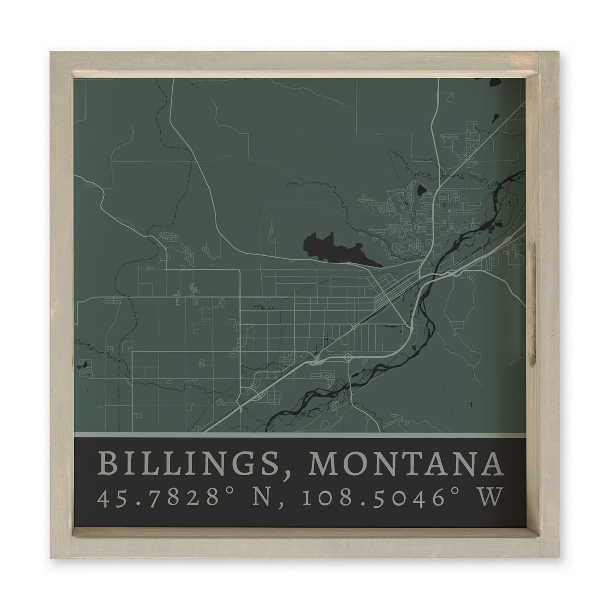 Map Billings City Grid Serving Tray