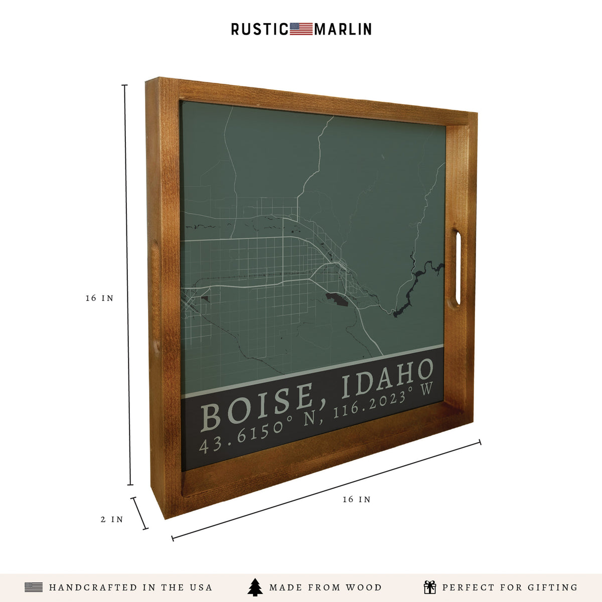 Map Boise City Grid Serving Tray