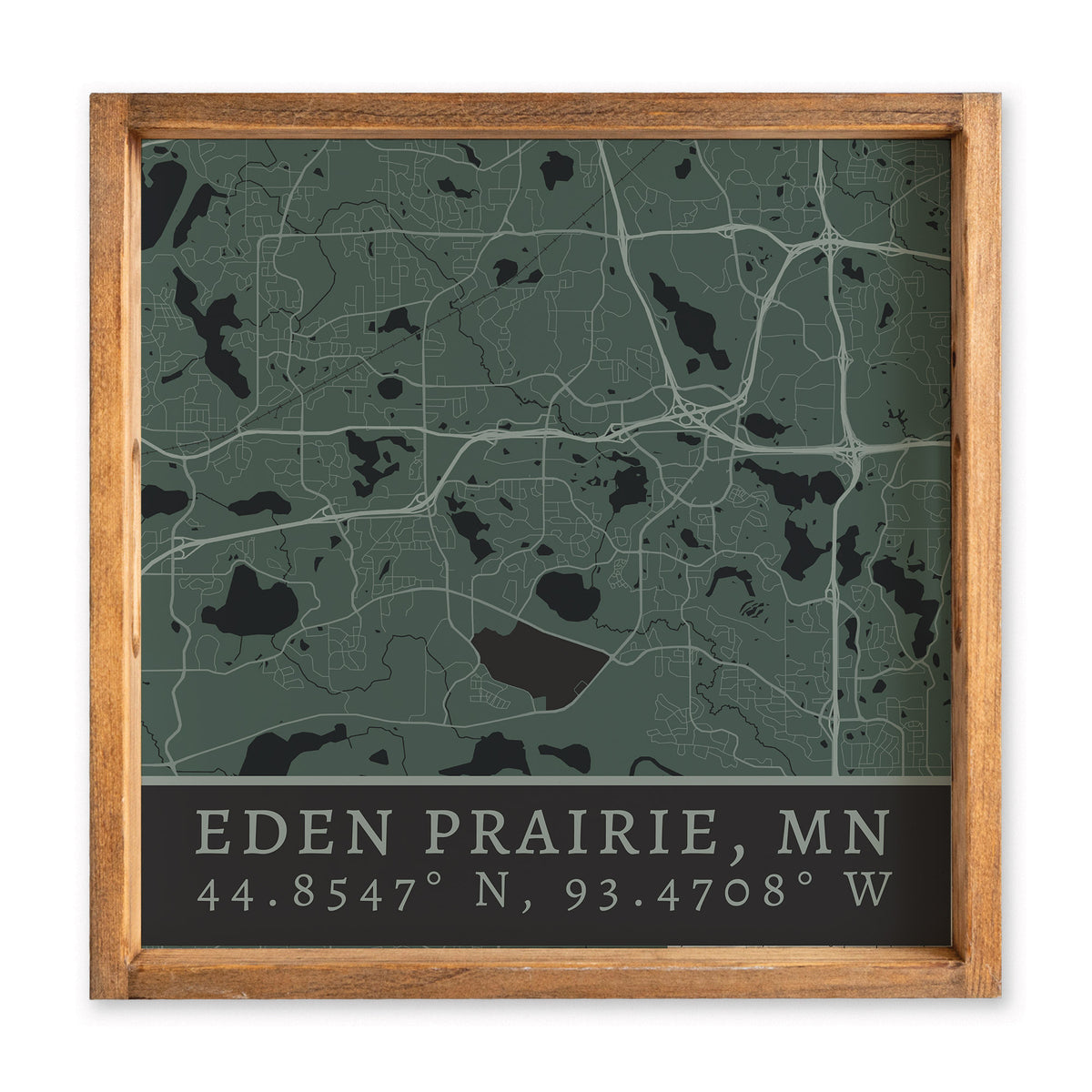 Map Eden Prairie City Grid Serving Tray