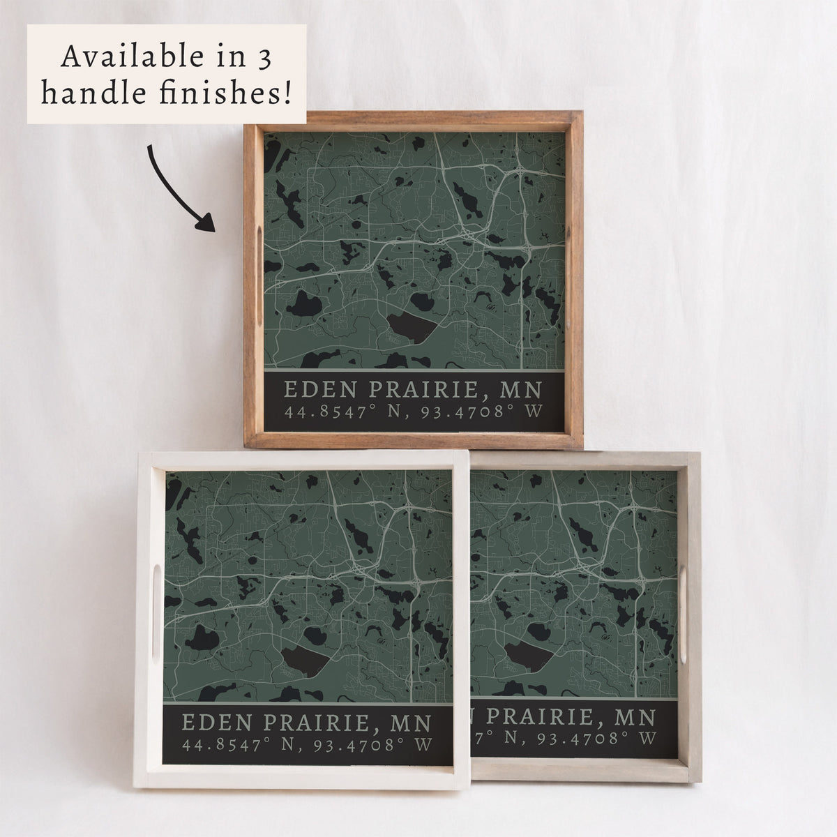 Map Eden Prairie City Grid Serving Tray