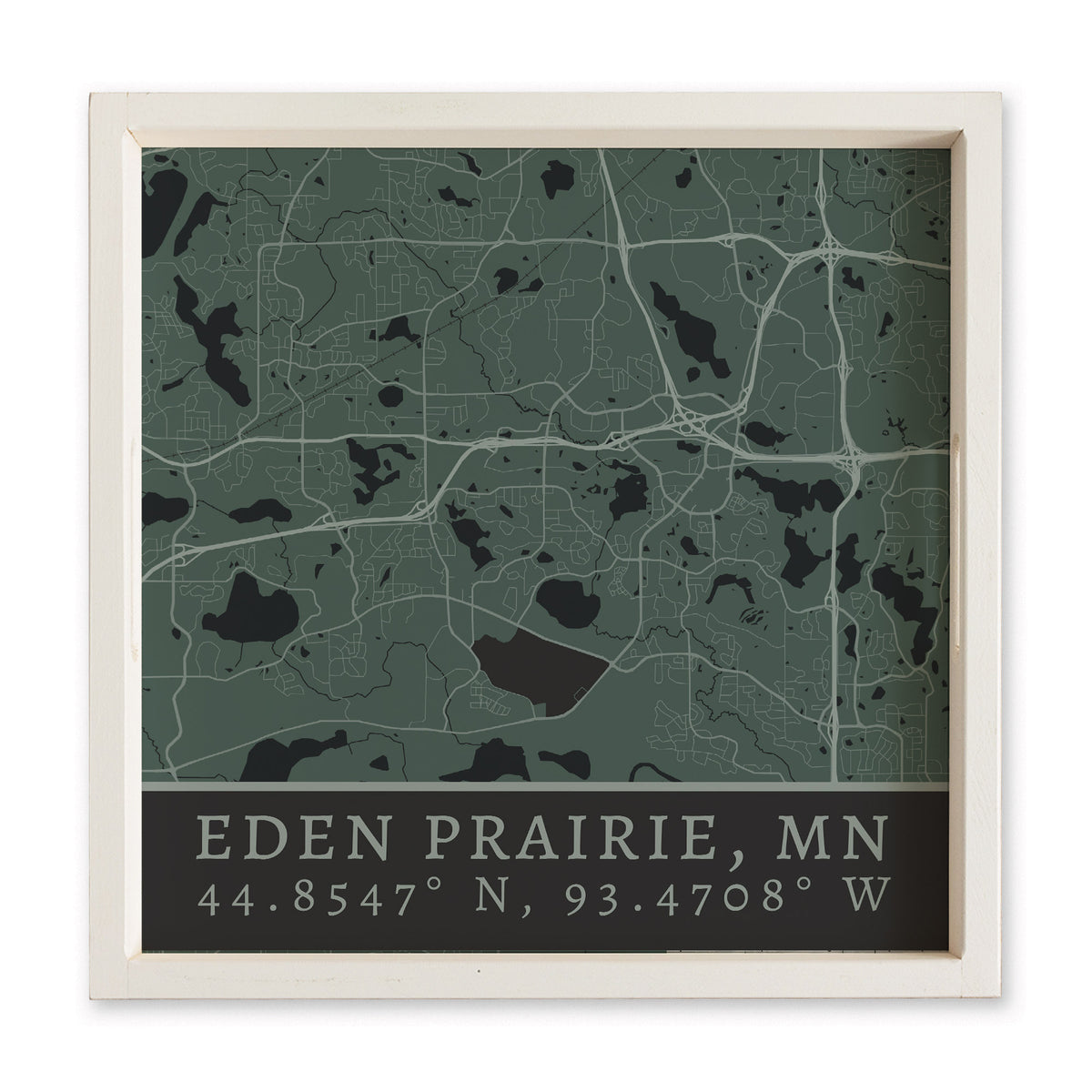 Map Eden Prairie City Grid Serving Tray