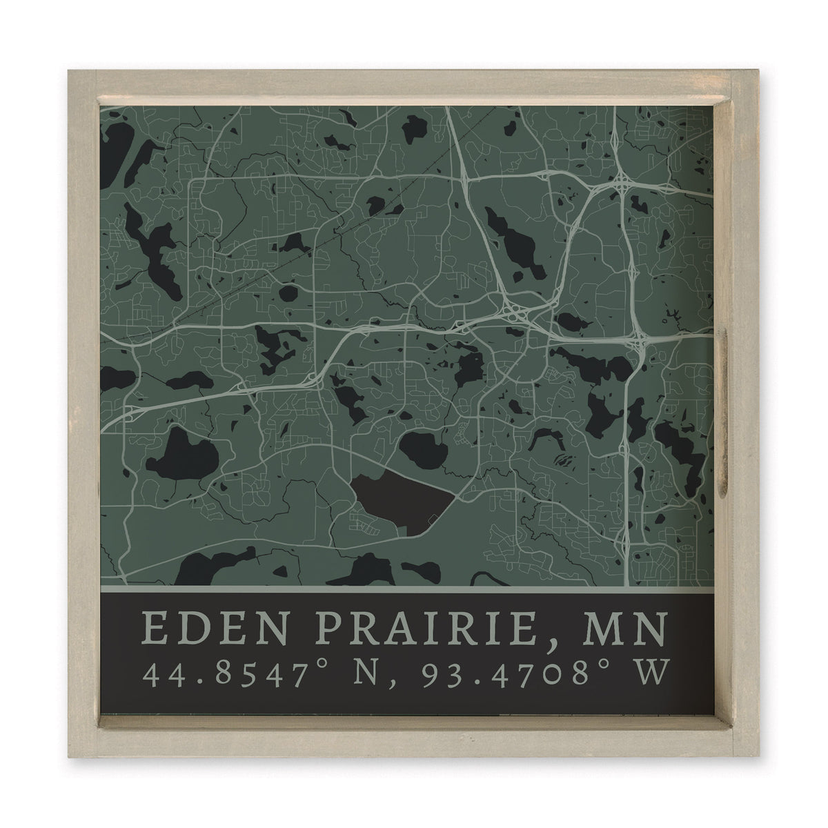 Map Eden Prairie City Grid Serving Tray