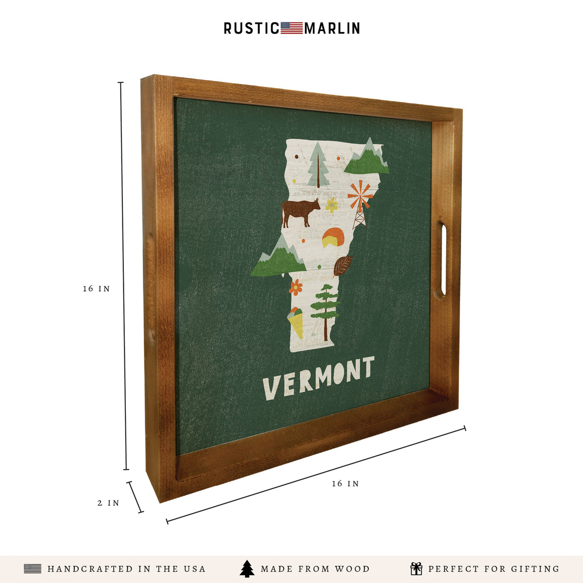 Vermont State Icons Serving Tray