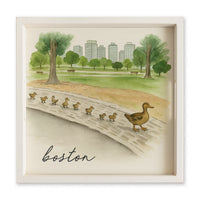 Boston Watercolor Ducklings Serving Tray