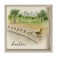 Boston Watercolor Ducklings Serving Tray