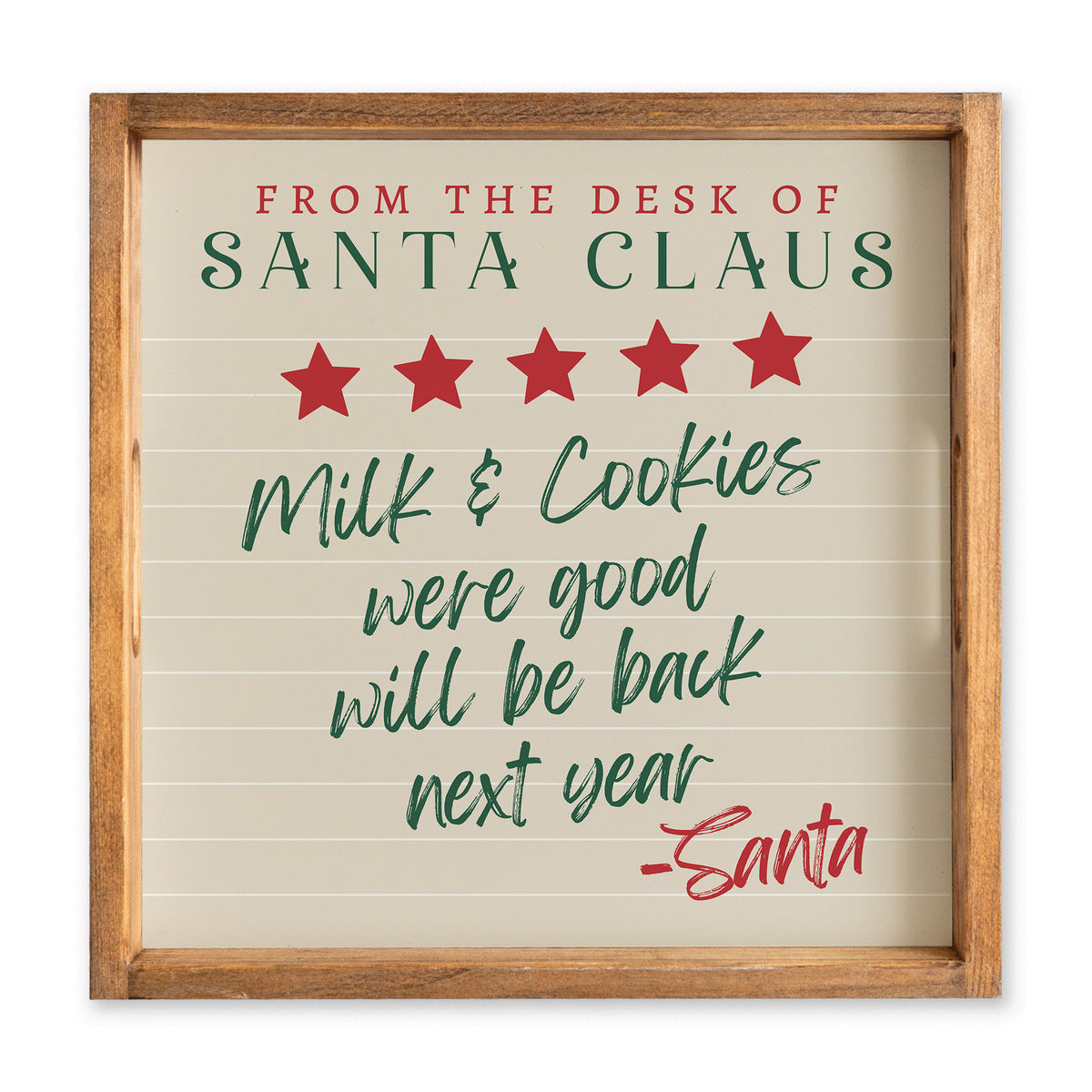 Santa Claus Milk & Cookies Serving Tray