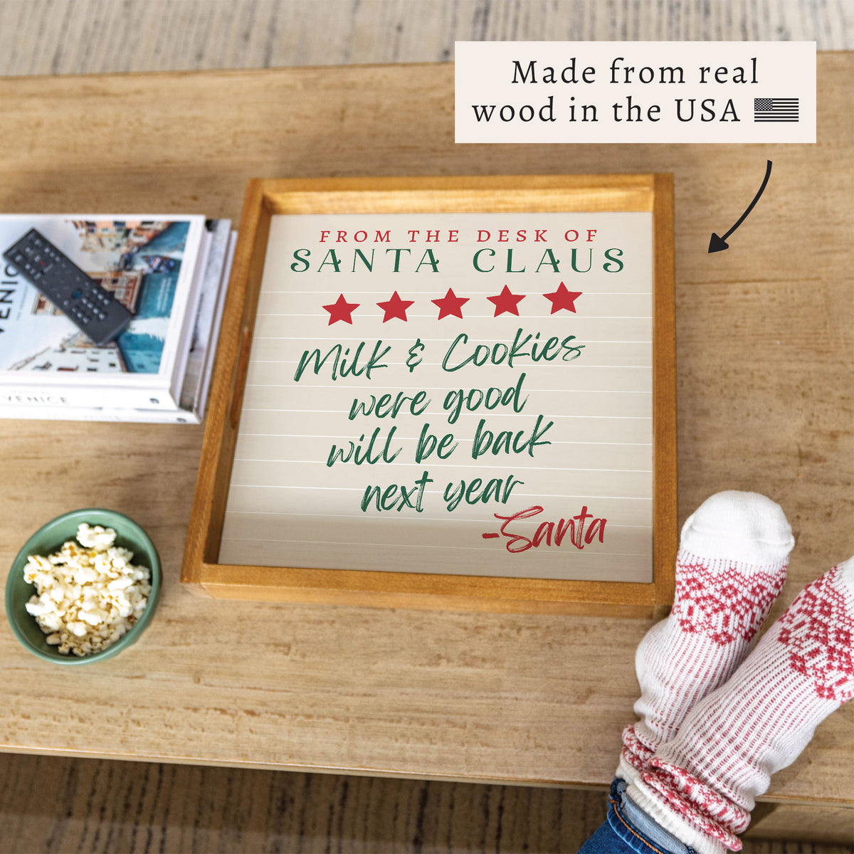 Santa Claus Milk & Cookies Serving Tray