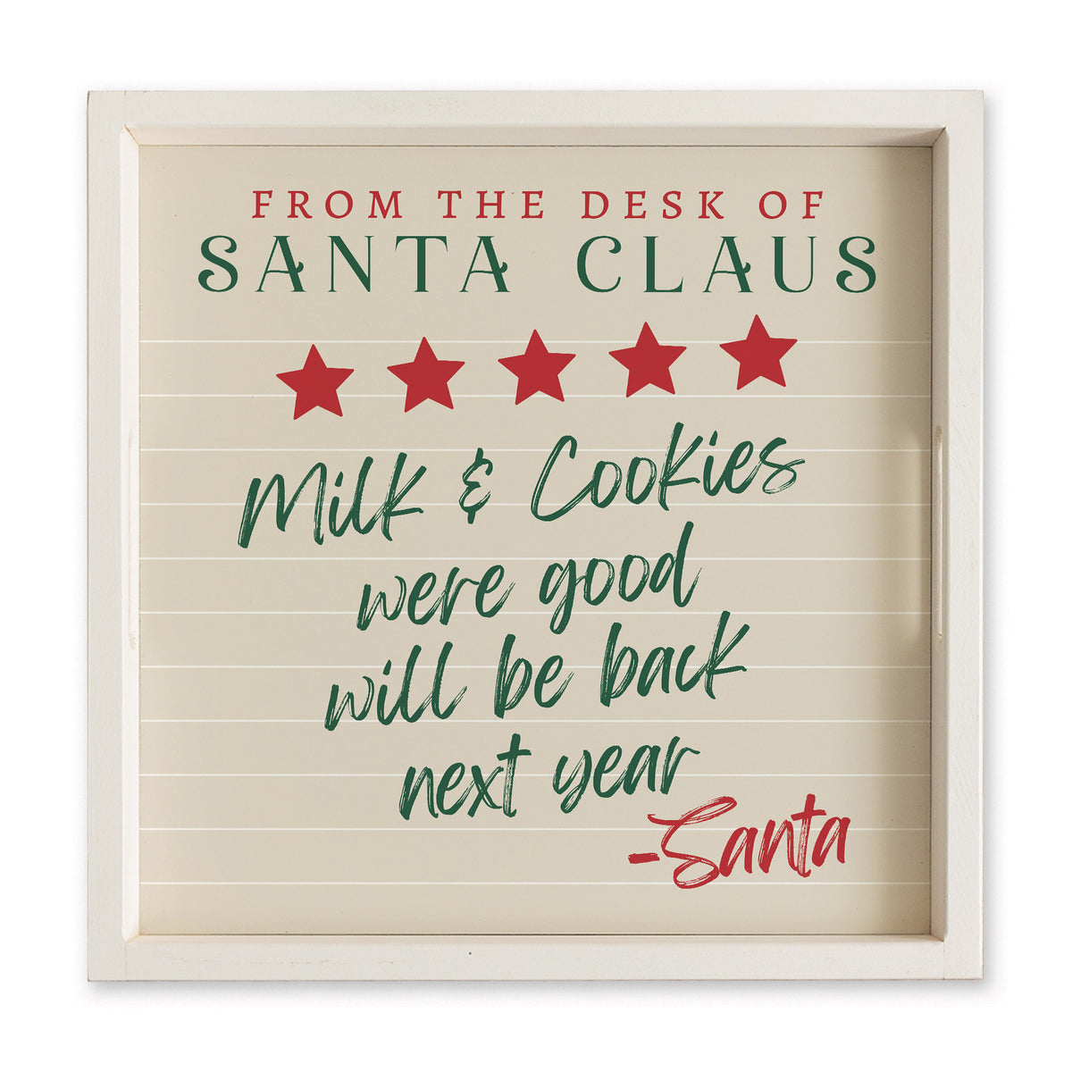 Santa Claus Milk & Cookies Serving Tray