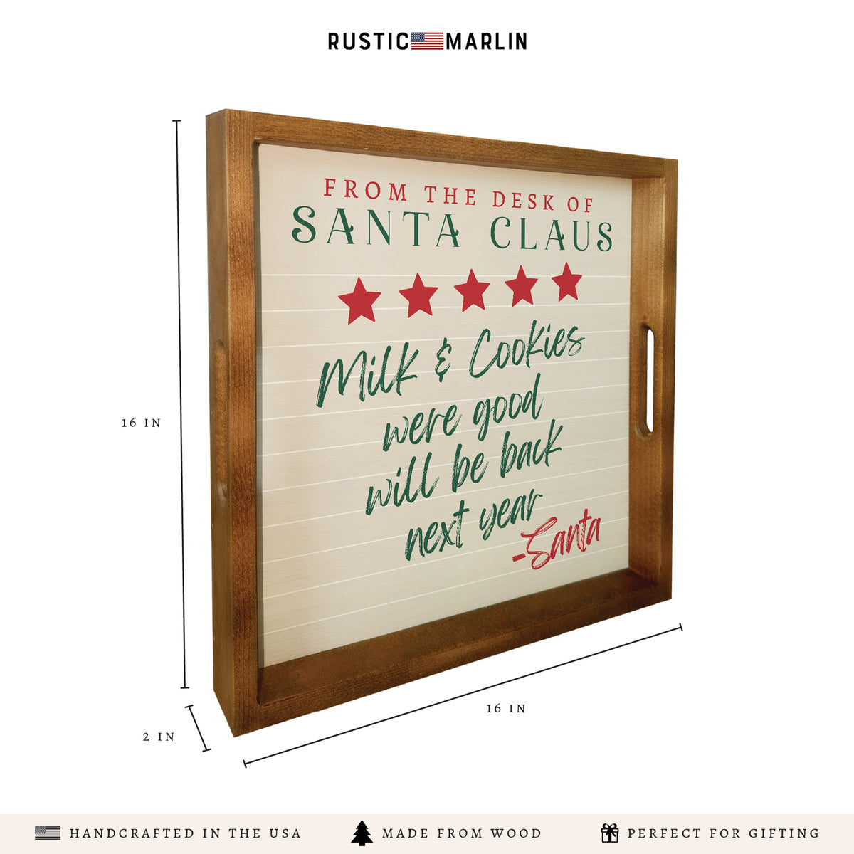 Santa Claus Milk & Cookies Serving Tray