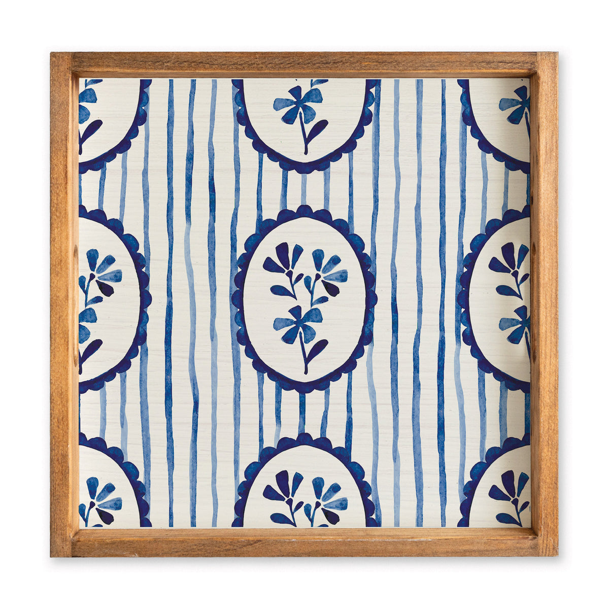 Indigo Bloom Serving Tray