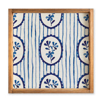 Indigo Bloom Serving Tray