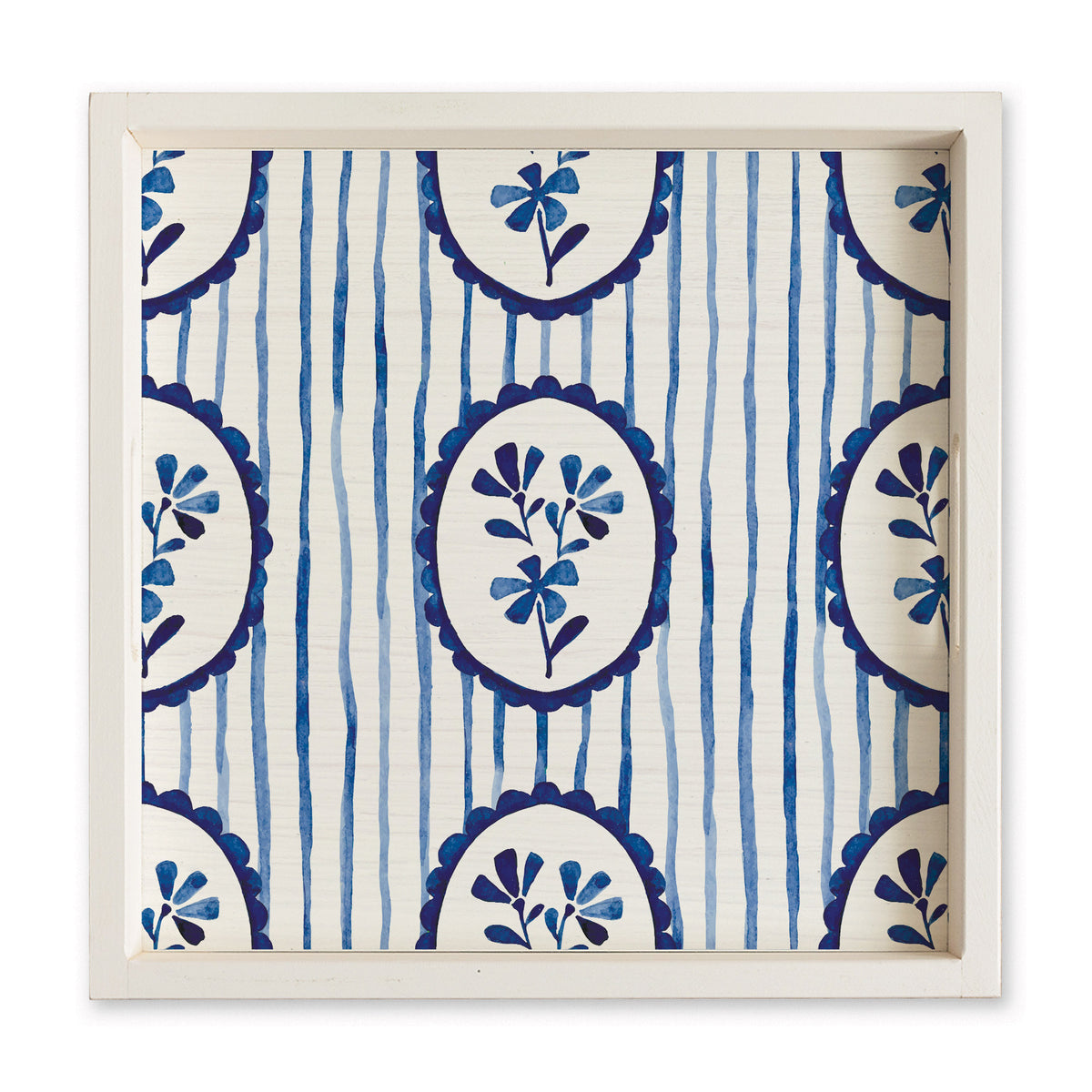 Indigo Bloom Serving Tray