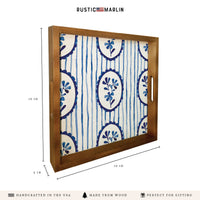 Indigo Bloom Serving Tray