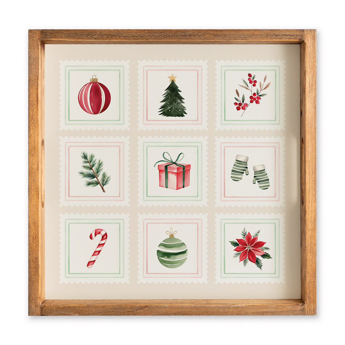 Christmas Stamps Serving Tray